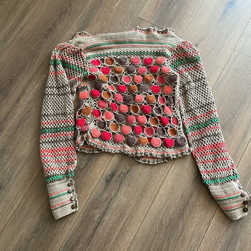 Multicolor Knit Cardigan Sweater - Picture 4 of 7